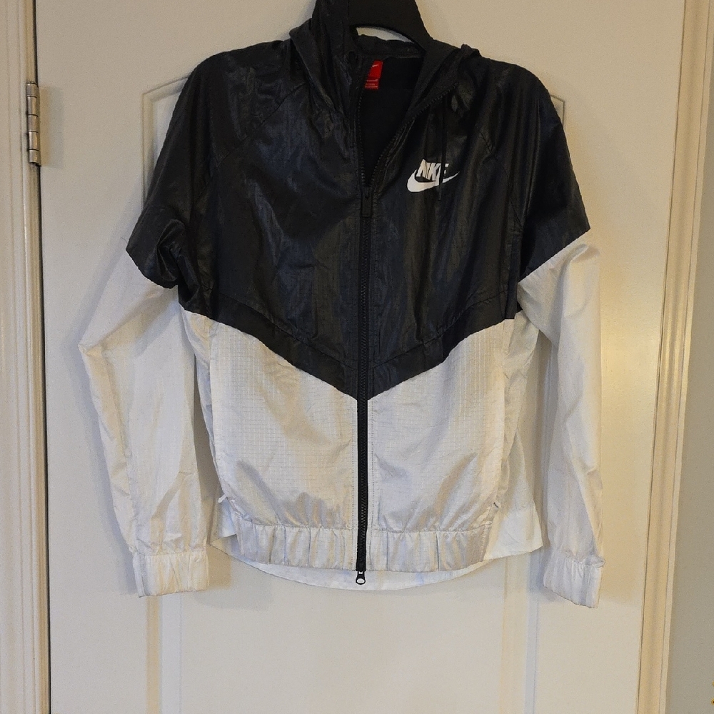 Nike Black and White Hooded Jacket